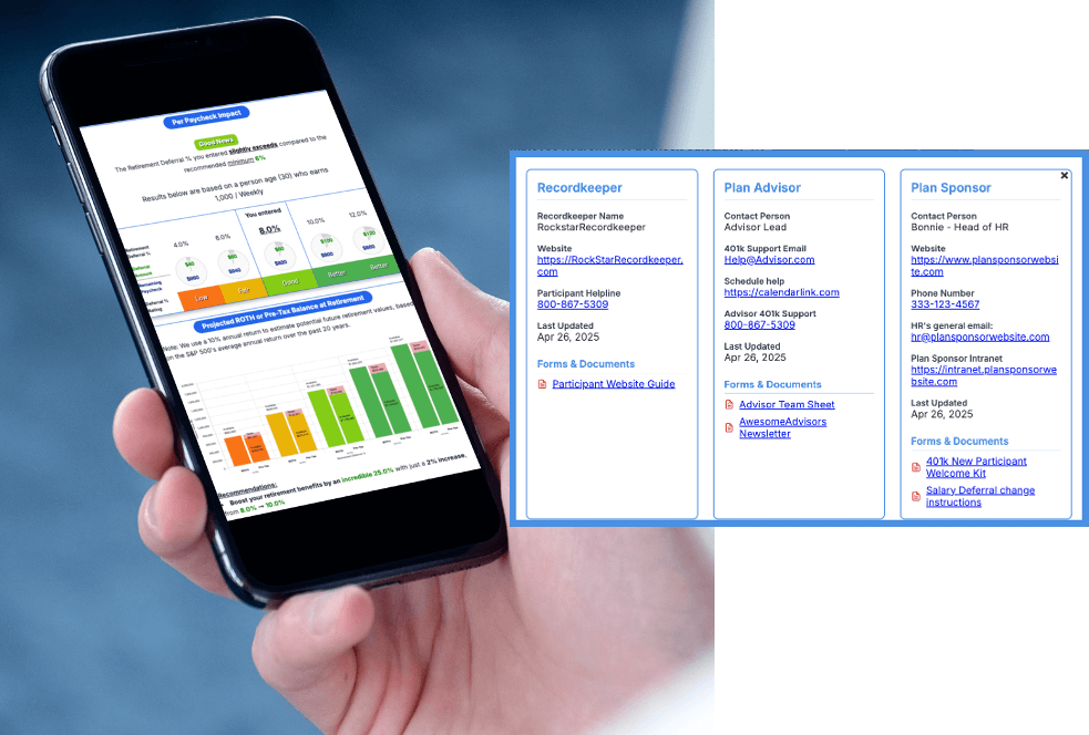 Plan advisor using myAccownt platform